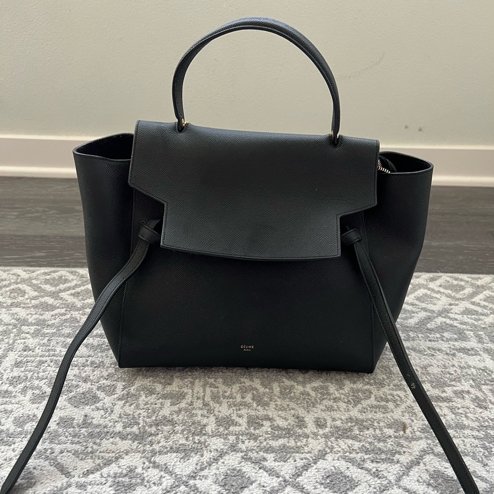 Authentic Celine grained mini belt bag
